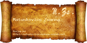 Matuskovics Zsanna névjegykártya